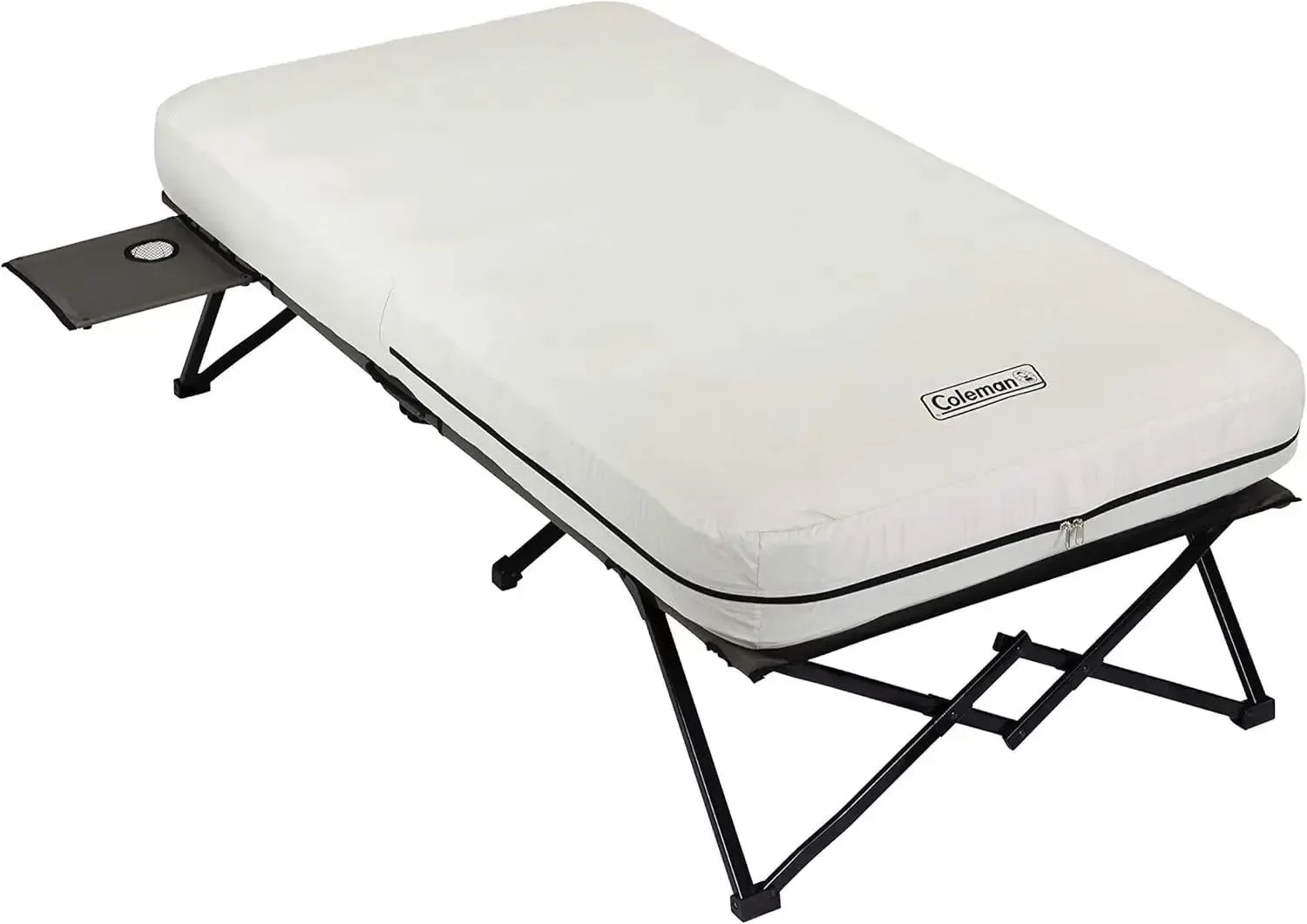 Coleman Camping Cot Combo – Folding Cot, Air Mattress, Side Table & Pump for Comfortable Camping - Trekker Essentials