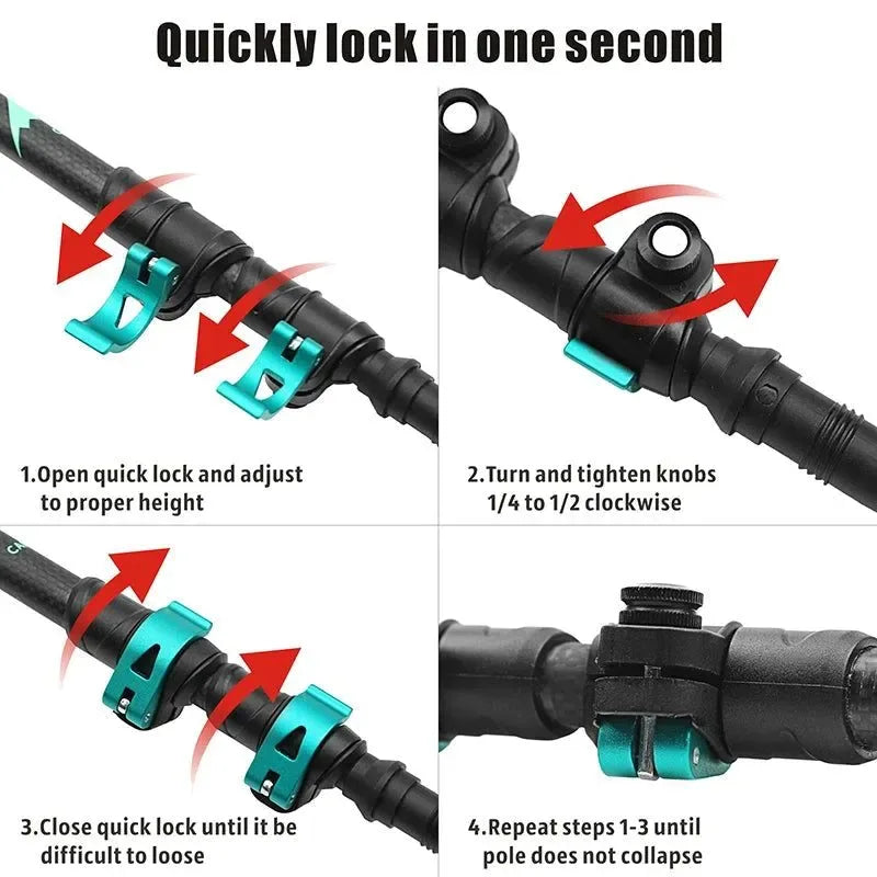 Collapsible Carbon Fiber Trekking Poles: Lightweight Telescopic Sticks for Walking, Hiking, and Climbing - Trekker Essentials