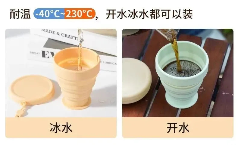 Collapsible Travel Cup – Portable Folding Silicone Water Bottle for Camping, Hiking & Outdoor Adventures - Trekker Essentials