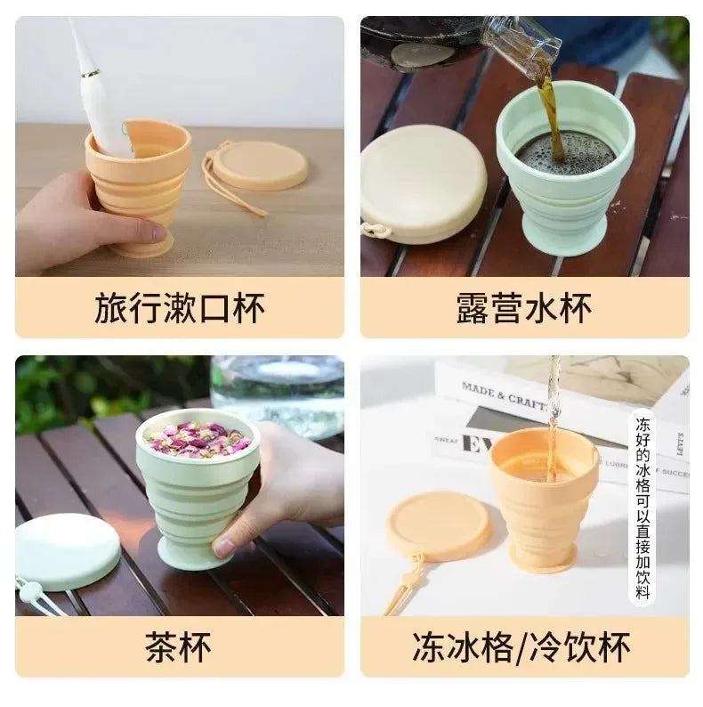 Collapsible Travel Cup – Portable Folding Silicone Water Bottle for Camping, Hiking & Outdoor Adventures - Trekker Essentials