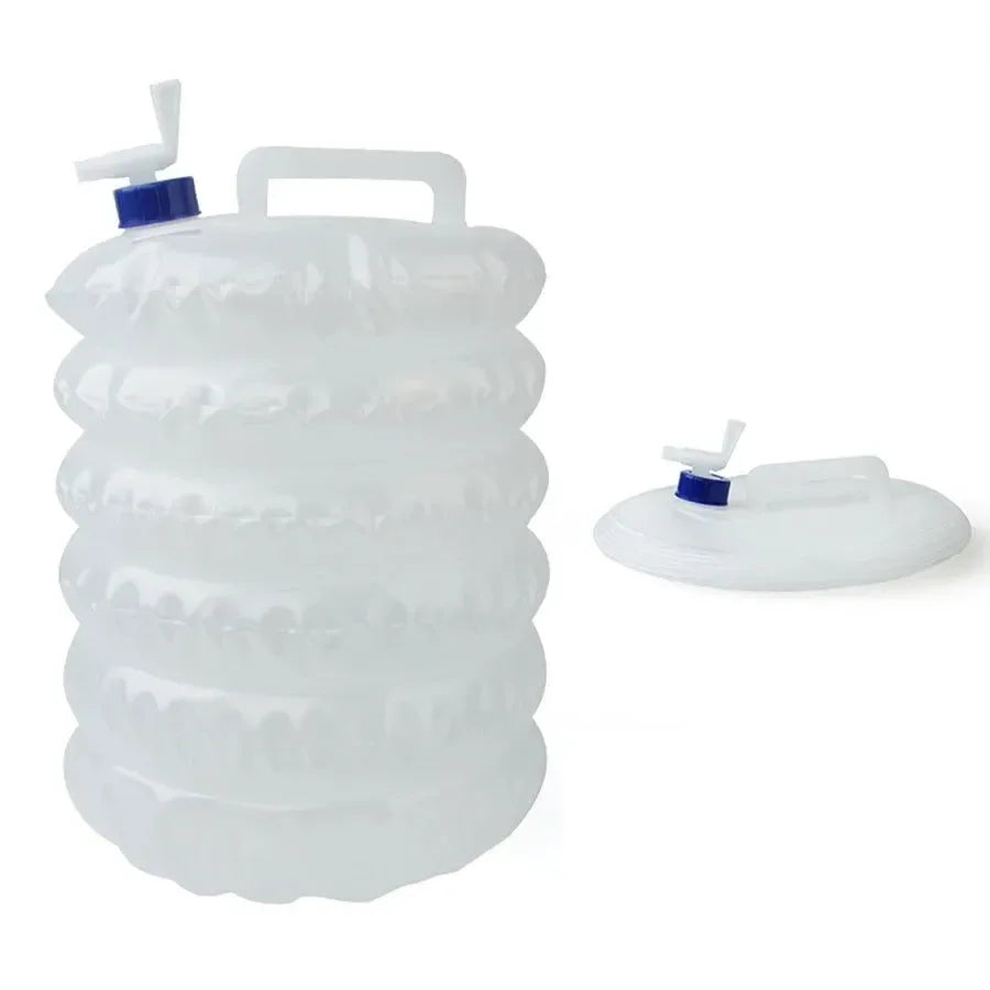 Collapsible Water Container - 5L/10L/15L Foldable Camping Water Bag with Tap - Trekker Essentials