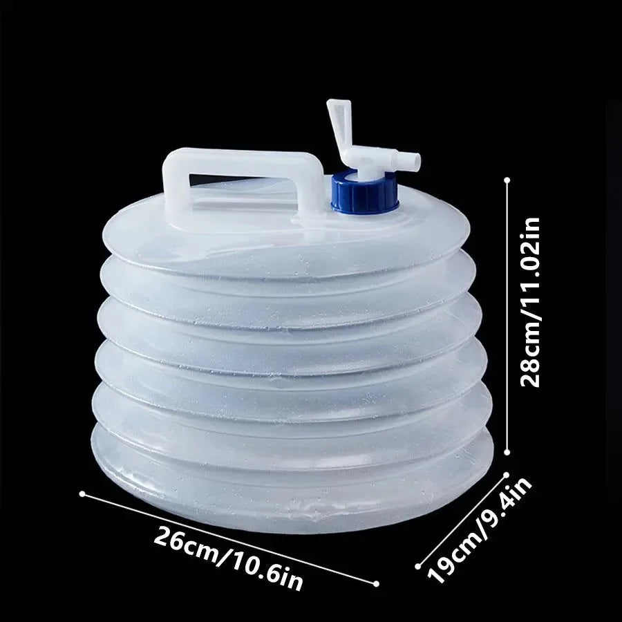 Collapsible Water Container - 5L/10L/15L Foldable Camping Water Bag with Tap - Trekker Essentials