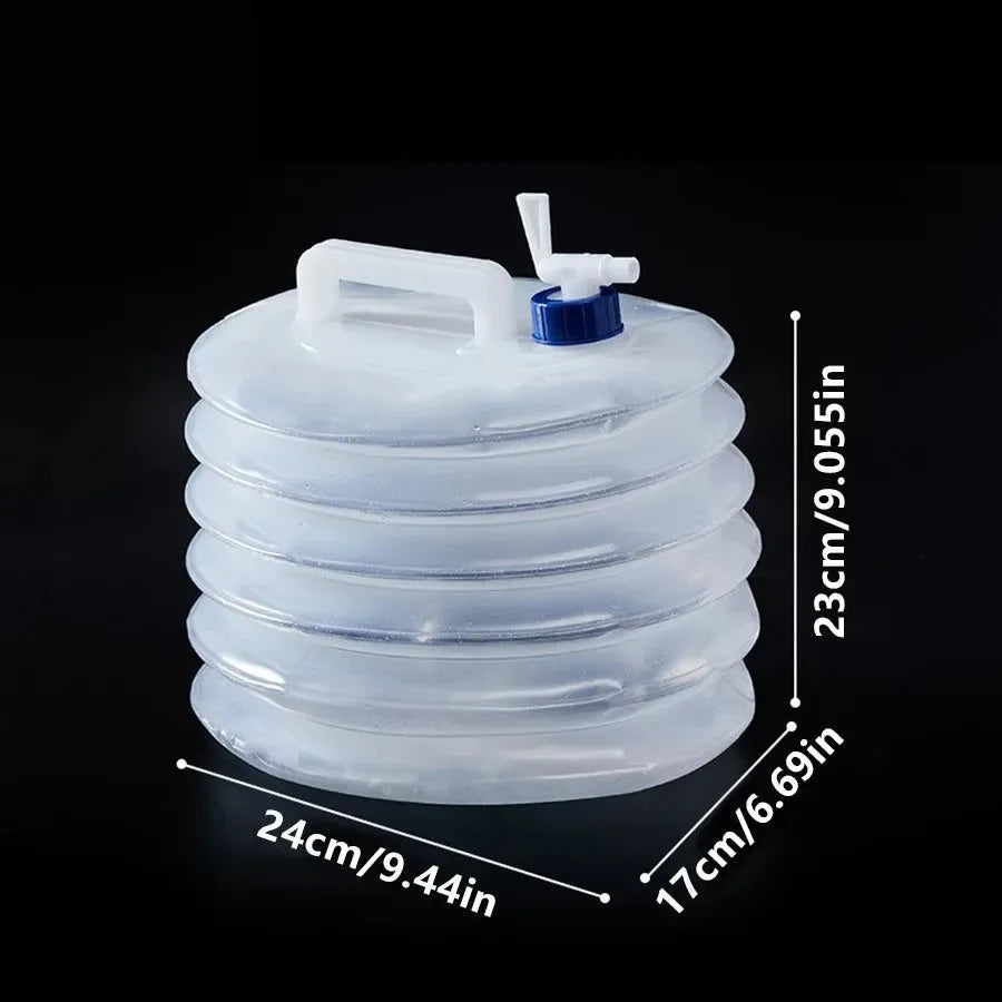 Collapsible Water Container - 5L/10L/15L Foldable Camping Water Bag with Tap - Trekker Essentials