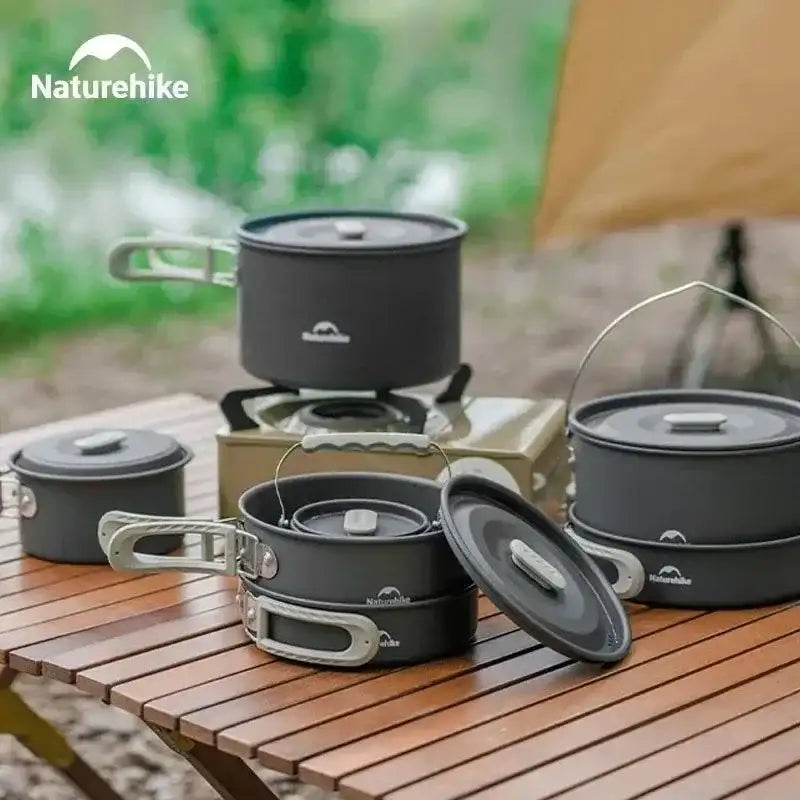 Compact Camping Set Compact Camping Cookware Set – Non-Stick Aluminum Outdoor Cooking & Pi ...