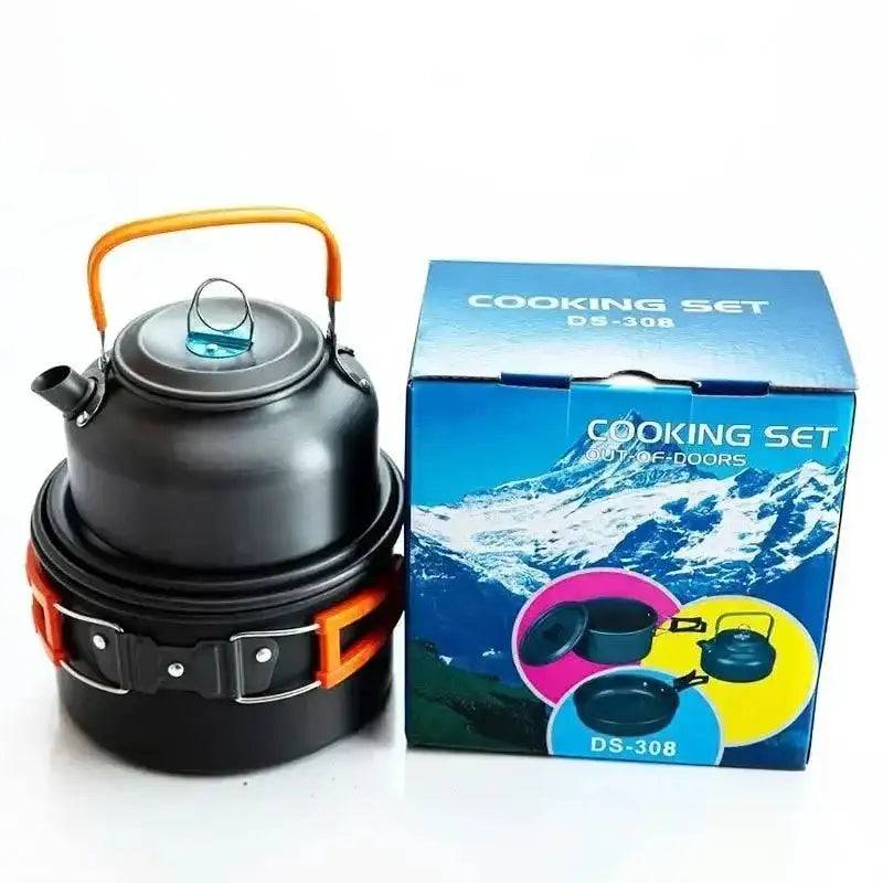 Compact Camping Set Compact Nonstick Camping Cookware Set with Foldable Handles for Backpa ...
