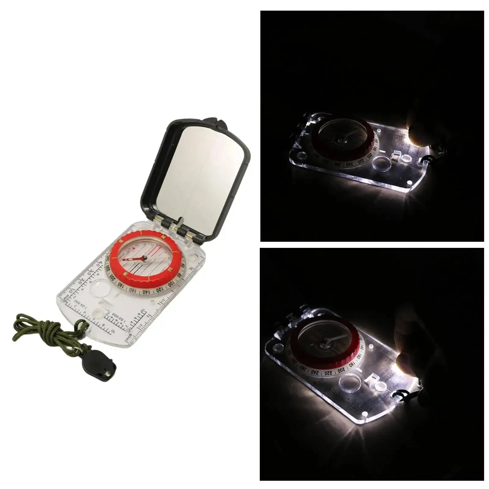 Compass Magnifier Multifunctional Map Ruler Clinometer - Outdoor Boating Navigation Tool - Trekker Essentials