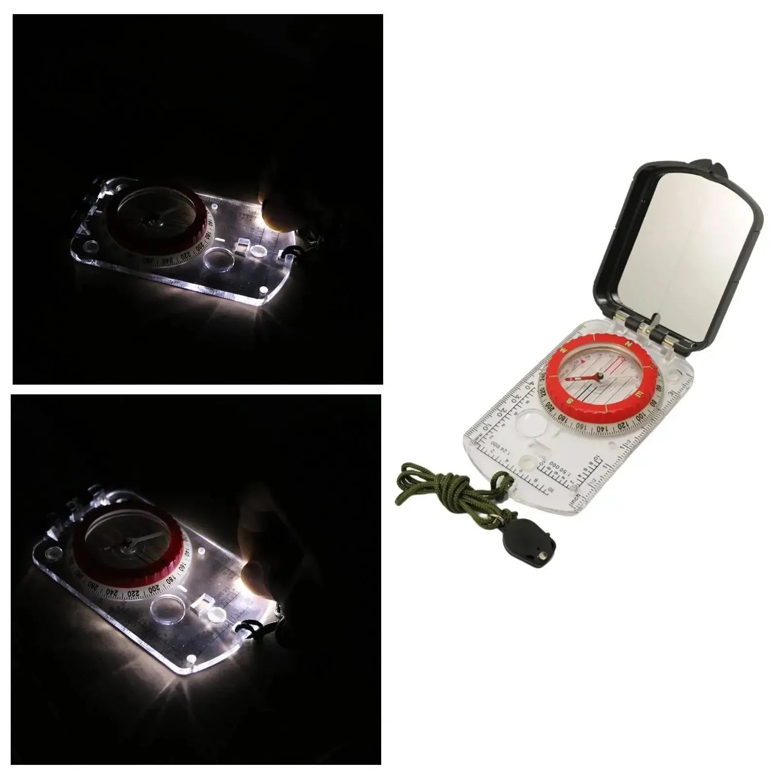 Compass Magnifier Multifunctional Map Ruler Clinometer - Outdoor Boating Navigation Tool - Trekker Essentials