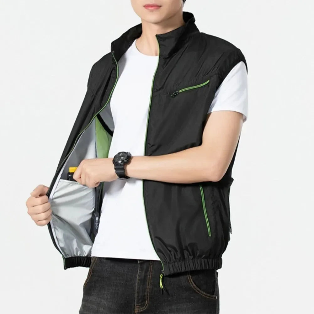 Cooling Vest Ice Fan - Heat Resistant, Breathable, 3-Gear Sleeveless Vest for Summer Camping, Fishing - Trekker Essentials