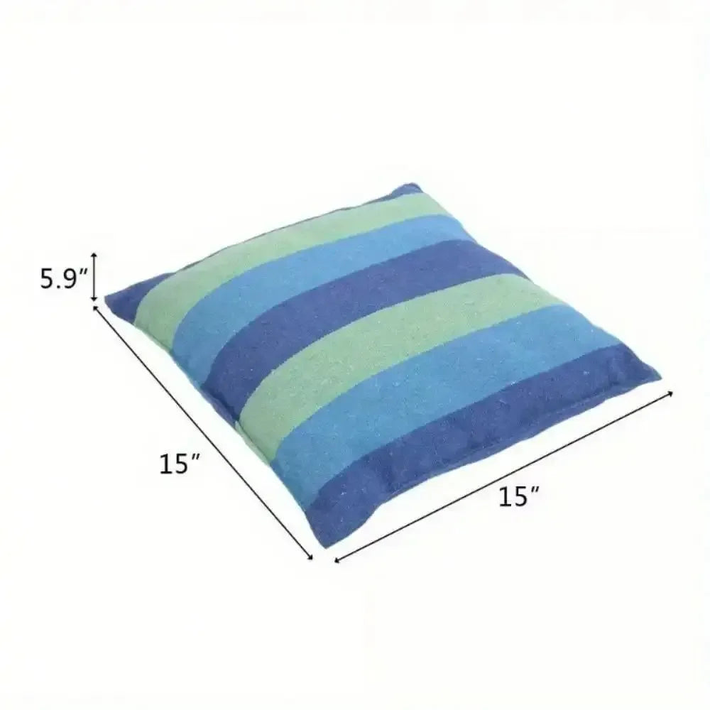 Cotton Canvas Hanging Rope Chair with Pillows - Outdoor Patio Swing Seat for Porch, Garden & Camping (220lb Capacity) - Trekker Essentials