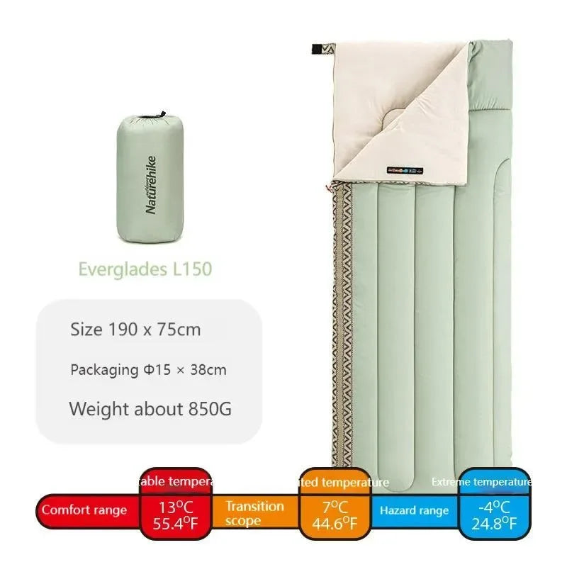 Cotton Sleeping Bag - Warm and Thick for Outdoor Camping, Splicable for Autumn and Winter, Breathable Design - Trekker Essentials