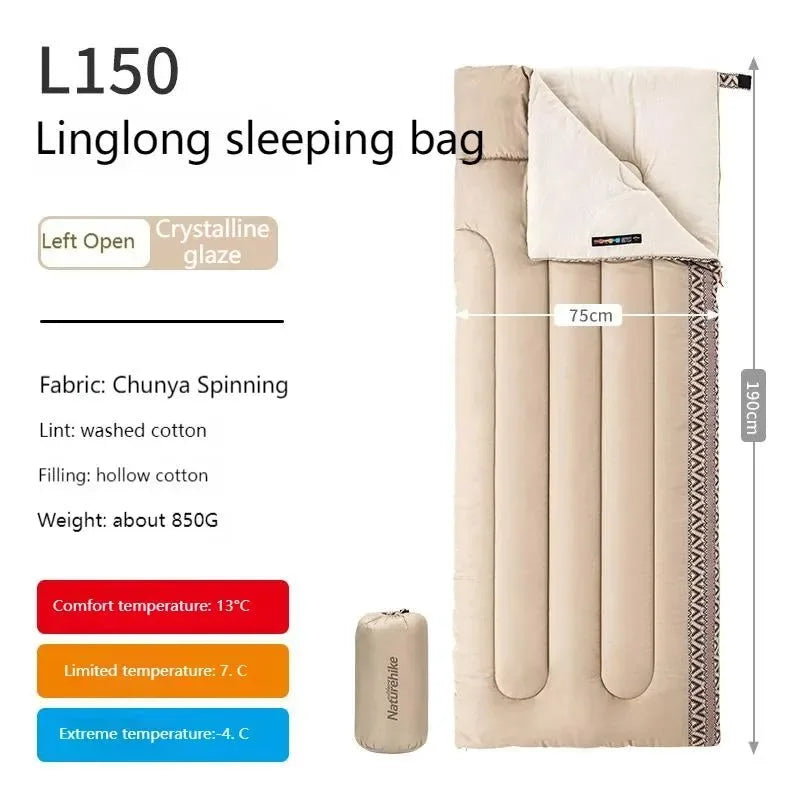 Cotton Sleeping Bag - Warm and Thick for Outdoor Camping, Splicable for Autumn and Winter, Breathable Design - Trekker Essentials