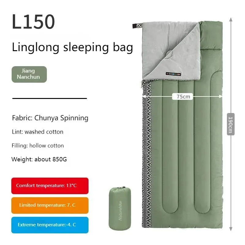 Cotton Sleeping Bag - Warm and Thick for Outdoor Camping, Splicable for Autumn and Winter, Breathable Design - Trekker Essentials