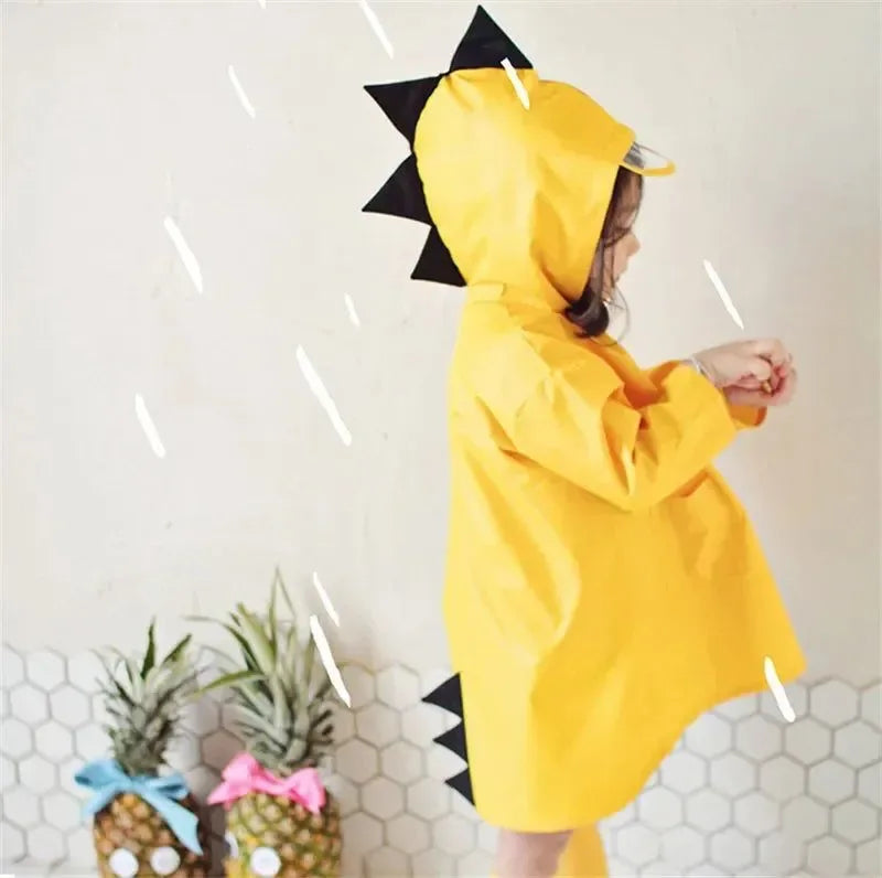 Cute Dinosaur Polyester Baby Raincoat - Outdoor Waterproof Poncho for Boys and Girls - Trekker Essentials