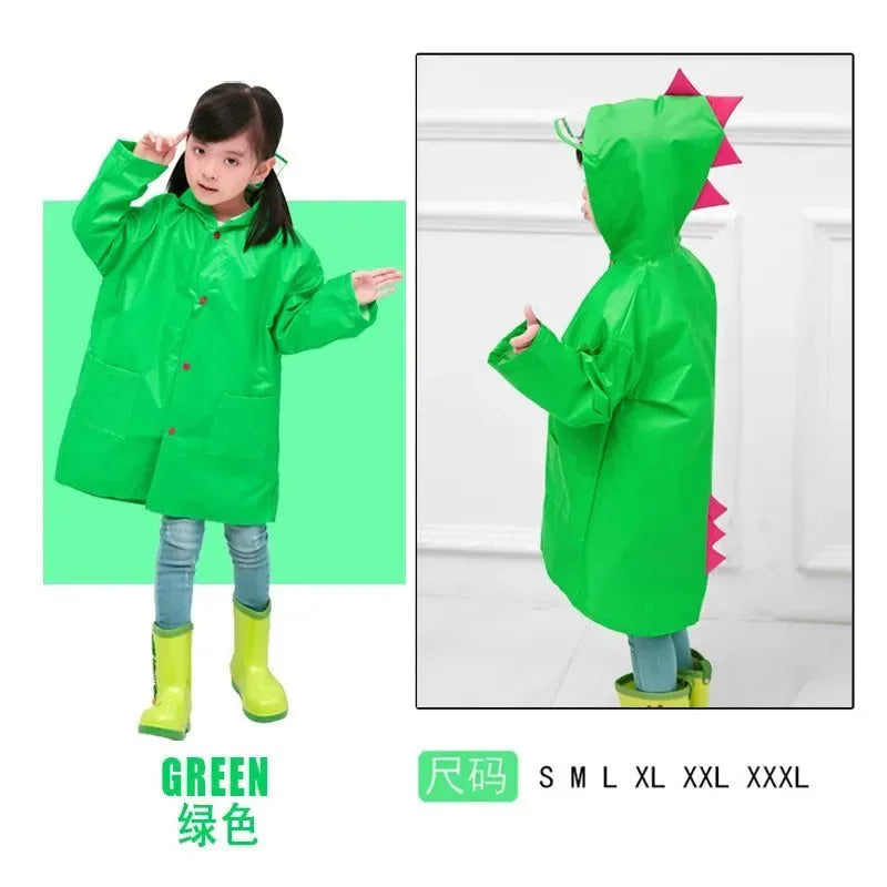 Cute Dinosaur Polyester Baby Raincoat - Outdoor Waterproof Poncho for Boys and Girls - Trekker Essentials