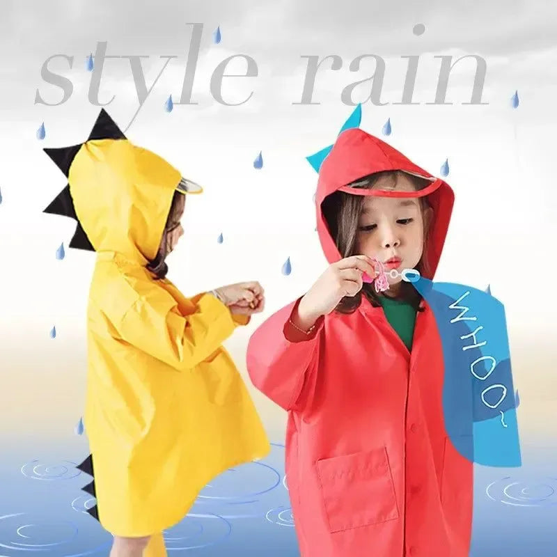 Cute Dinosaur Polyester Baby Raincoat - Outdoor Waterproof Poncho for Boys and Girls - Trekker Essentials