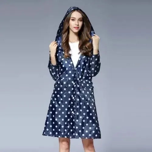 Cute Dots Waterproof Raincoat for Women - Lightweight Poncho for Hiking and Outdoor Activities - Trekker Essentials