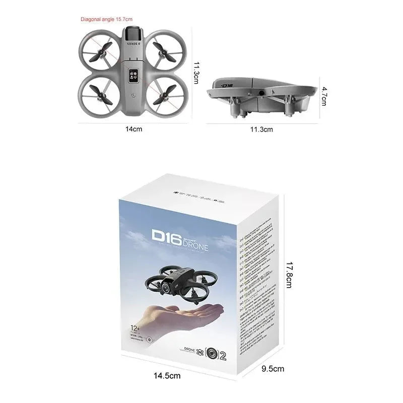 D16 Mini Drone – 8K Dual Camera, GPS Obstacle Avoidance, 20KM FPV Transmission - Trekker Essentials