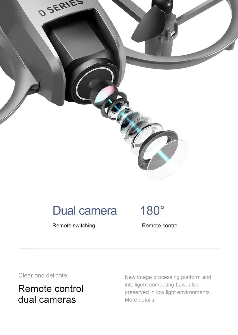 D16 Mini Drone with HD Dual Camera – WiFi FPV, Obstacle Avoidance, Foldable RC Quadcopter for Adults & Beginners - Trekker Essentials