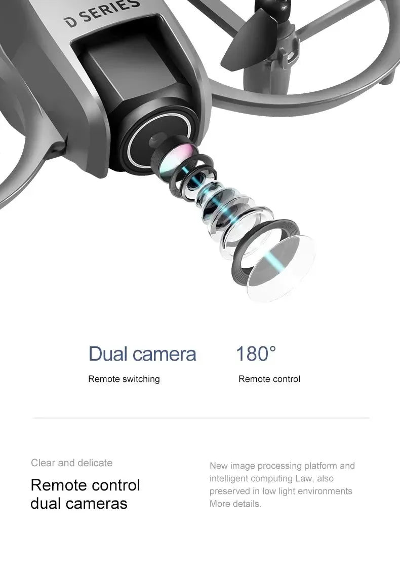D16 Mini Drone with HD Dual Camera – WiFi FPV, Obstacle Avoidance, Foldable RC Quadcopter for Adults & Beginners - Trekker Essentials