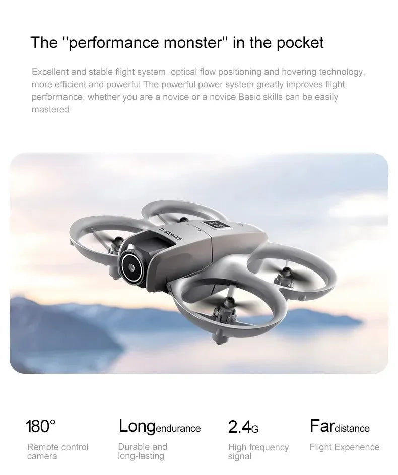 D16 Mini Drone with HD Dual Camera – WiFi FPV, Obstacle Avoidance, Foldable RC Quadcopter for Adults & Beginners - Trekker Essentials