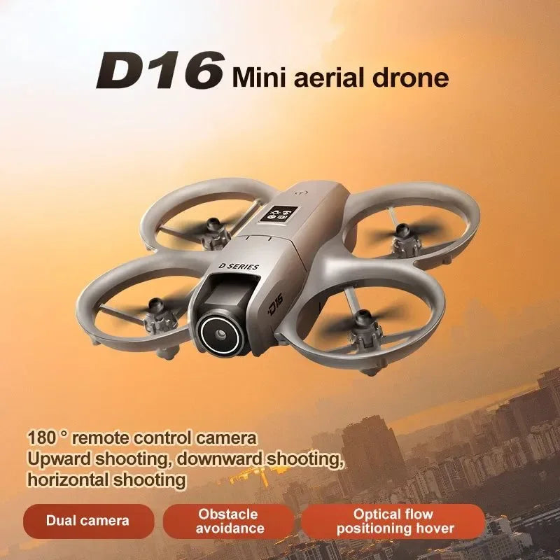 D16 Mini Drone with HD Dual Camera – WiFi FPV, Obstacle Avoidance, Foldable RC Quadcopter for Adults & Beginners - Trekker Essentials