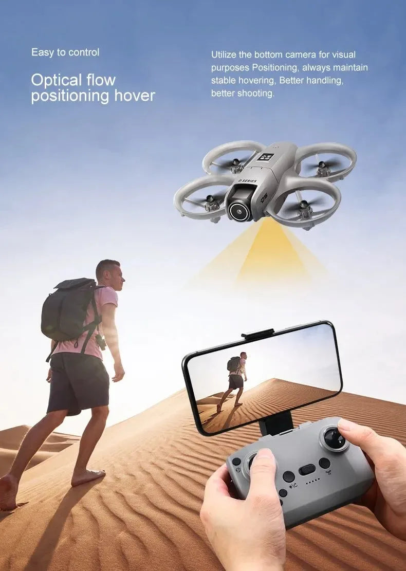 D16 Mini Drone with HD Dual Camera – WiFi FPV, Obstacle Avoidance, Foldable RC Quadcopter for Adults & Beginners - Trekker Essentials
