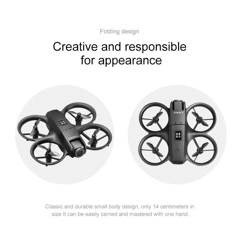 D16 Mini Drone with HD Dual Camera – WiFi FPV, Obstacle Avoidance, Foldable RC Quadcopter for Adults & Beginners - Trekker Essentials