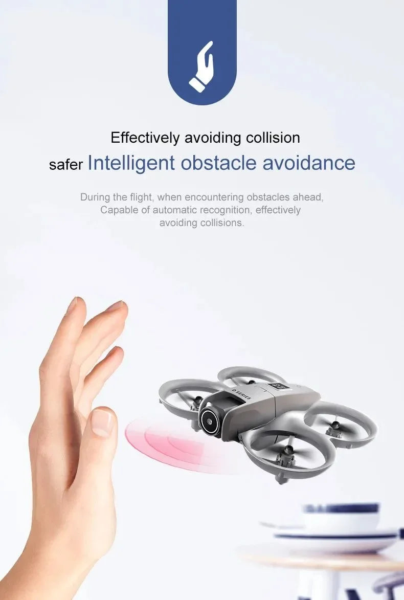D16 Mini Drone with HD Dual Camera – WiFi FPV, Obstacle Avoidance, Foldable RC Quadcopter for Adults & Beginners - Trekker Essentials