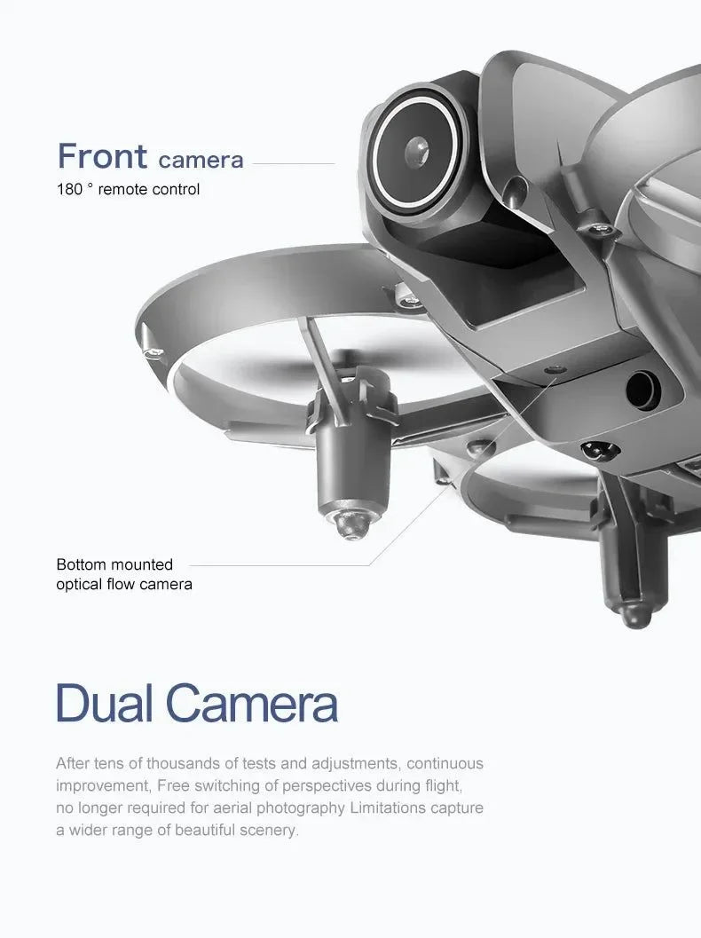 D16 Mini Drone with HD Dual Camera – WiFi FPV, Obstacle Avoidance, Foldable RC Quadcopter for Adults & Beginners - Trekker Essentials