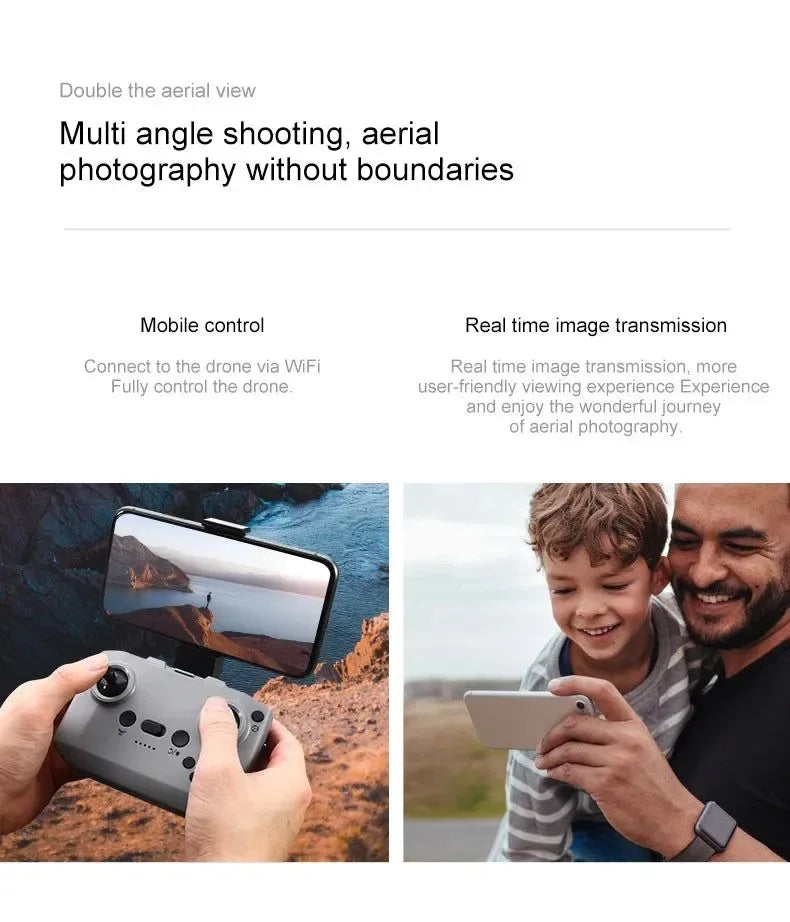 D16 Mini Drone with HD Dual Camera – WiFi FPV, Obstacle Avoidance, Foldable RC Quadcopter for Adults & Beginners - Trekker Essentials