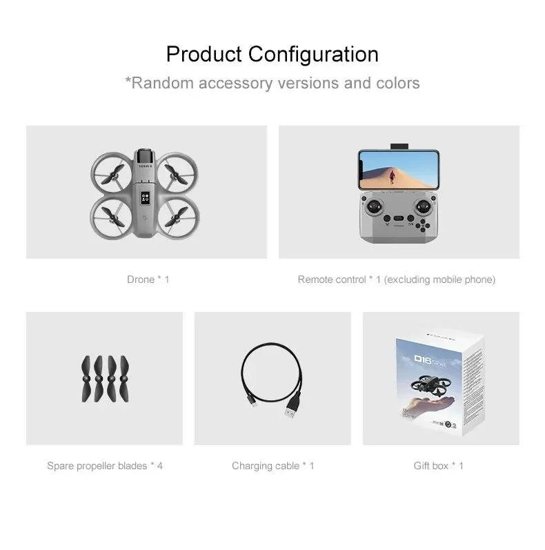D16 Mini Drone with HD Dual Camera – WiFi FPV, Obstacle Avoidance, Foldable RC Quadcopter for Adults & Beginners - Trekker Essentials