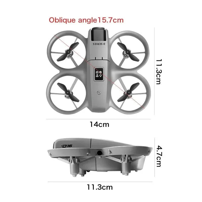 D16 Mini Drone with HD Dual Camera – WiFi FPV, Obstacle Avoidance, Foldable RC Quadcopter for Adults & Beginners - Trekker Essentials