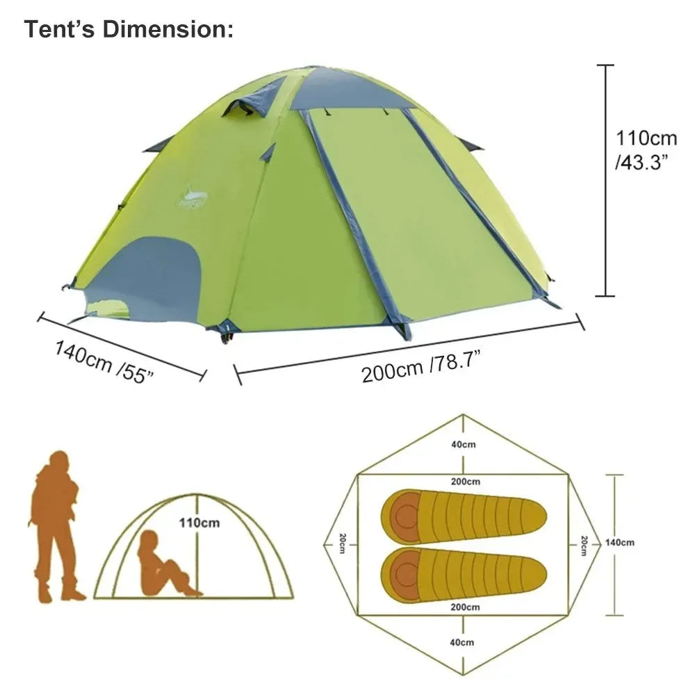 Desert Fox 3-Season Camping Tent – Lightweight & Compact for Hiking, Cycling & Climbing - Trekker Essentials