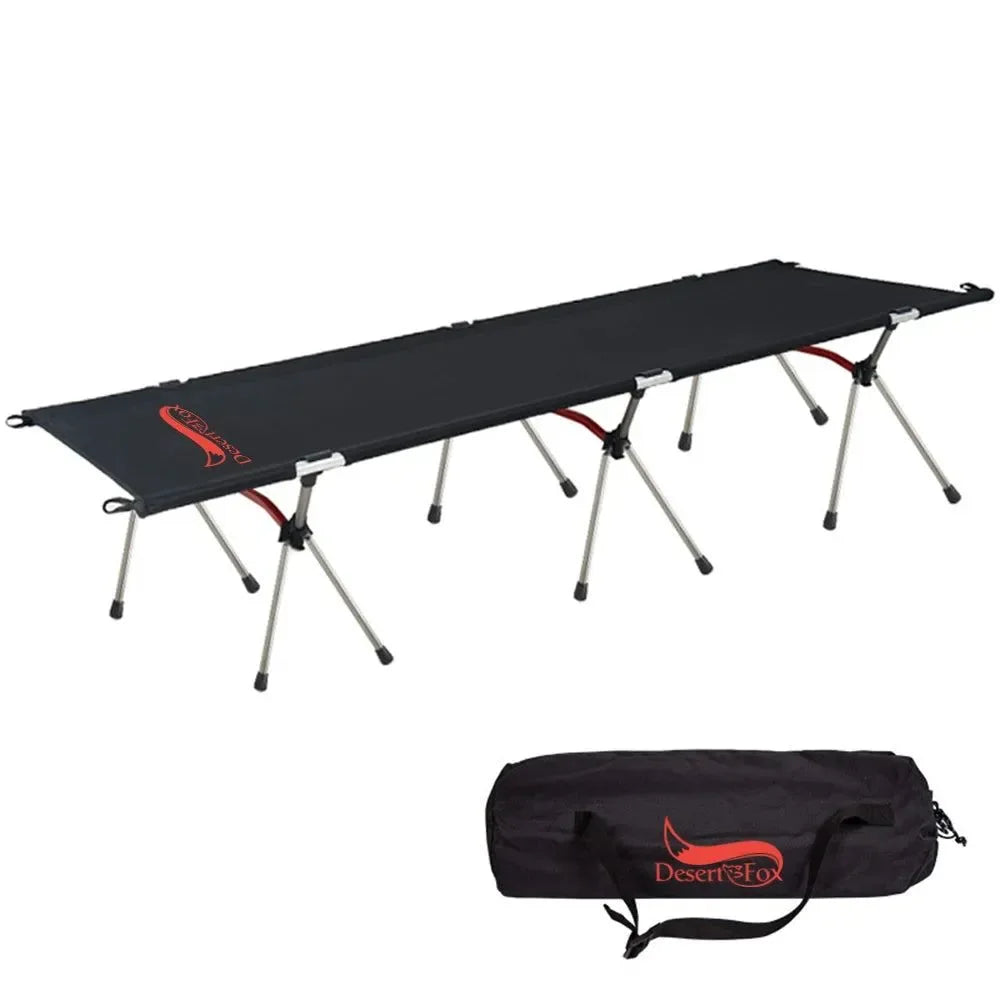 Desert & Fox Collapsible Camping Cot with Carry Bag - Portable Folding Sleeping Bed for Adults and Kids - Trekker Essentials