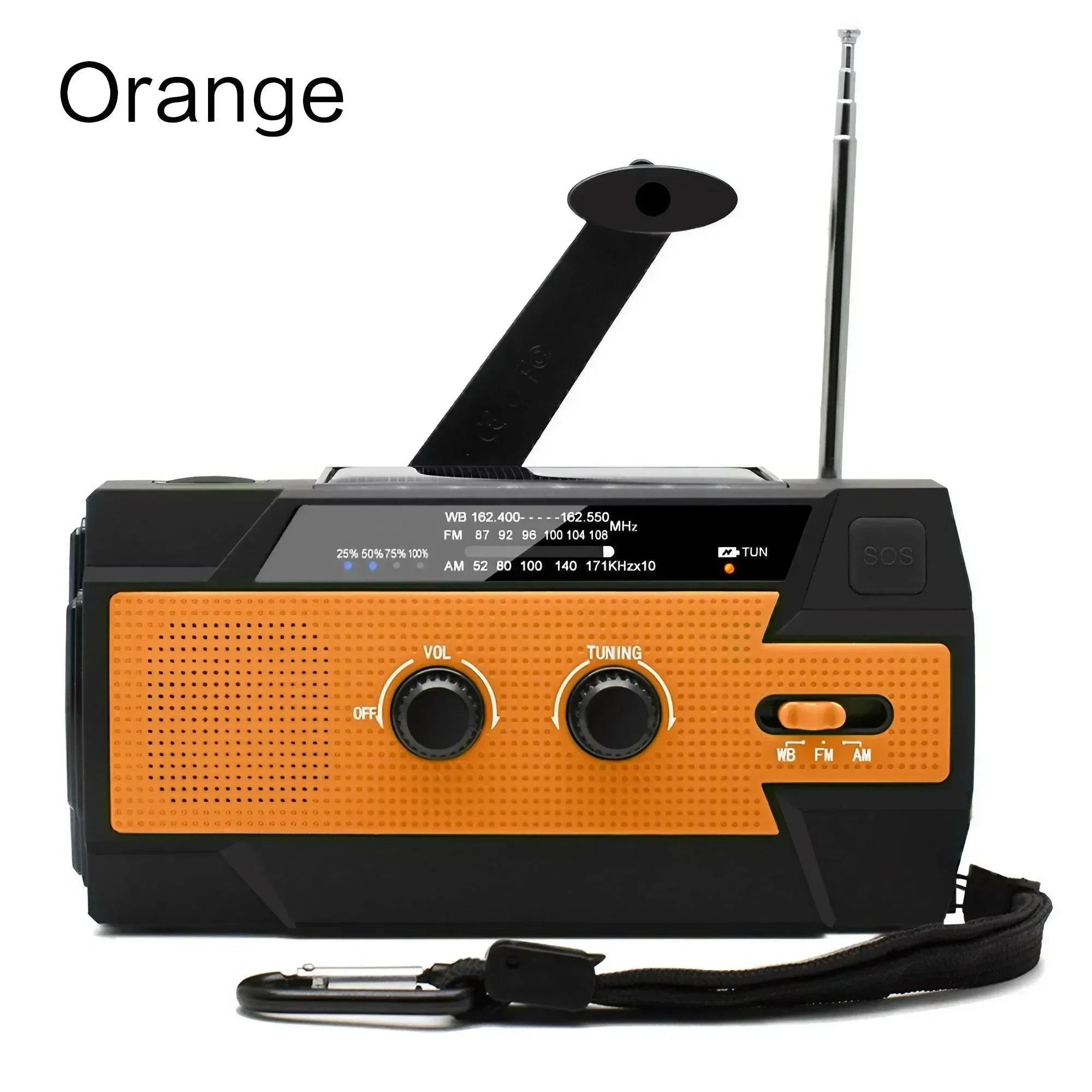 Disaster Prevention Emergency Radio with Solar Hand Crank, Rechargeable LED Flashlight and Reading Light - Trekker Essentials