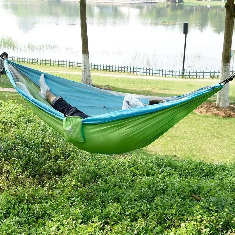 Double Anti-Mosquito Hammock - Durable 2-Person Sleeping Hammock with Mosquito Net for Outdoor Camping and Leisure - Trekker Essentials