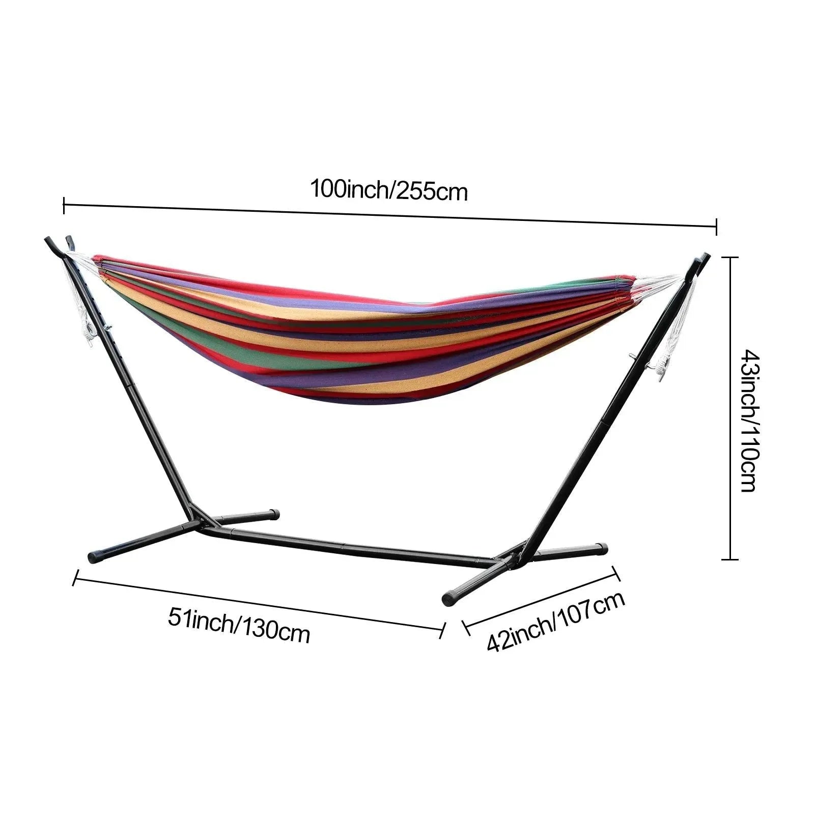 Double Hammock Stand for 2-Person – Heavy-Duty Steel Frame with Carry Bag, Indoor/Outdoor Use - Trekker Essentials