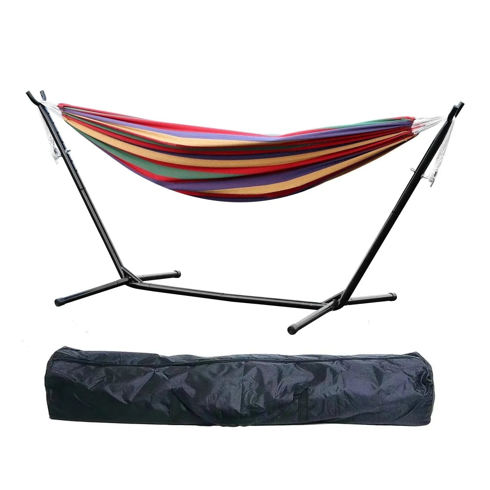 Double Hammock Stand for 2-Person – Heavy-Duty Steel Frame with Carry Bag, Indoor/Outdoor Use - Trekker Essentials