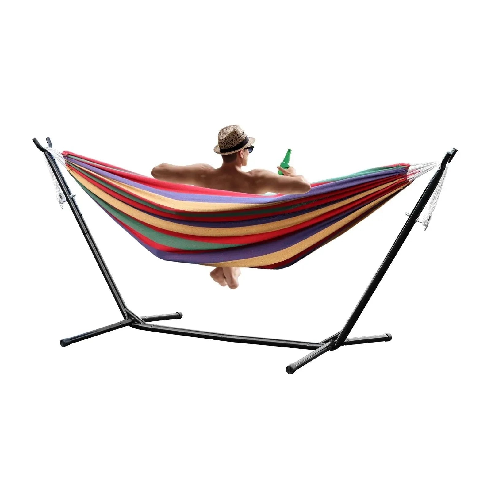 Double Hammock Stand for 2-Person – Heavy-Duty Steel Frame with Carry Bag, Indoor/Outdoor Use - Trekker Essentials