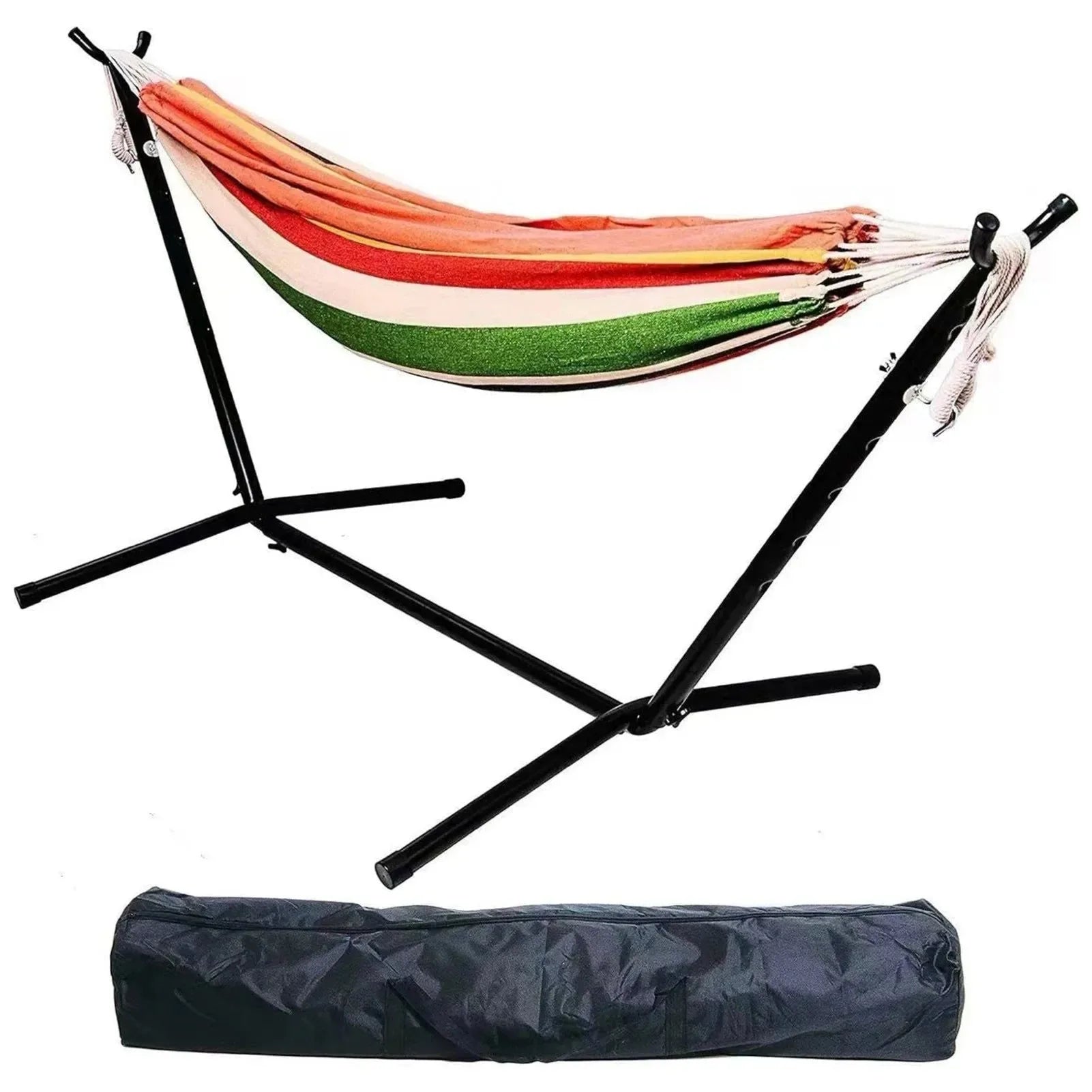 Double Hammock Stand for 2-Person – Heavy-Duty Steel Frame with Carry Bag, Indoor/Outdoor Use - Trekker Essentials