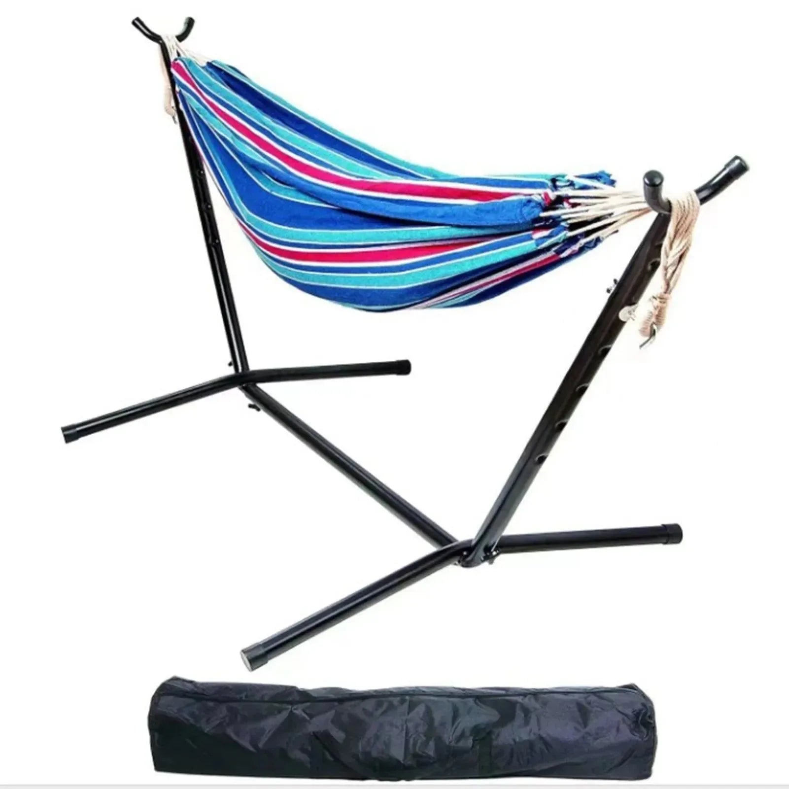 Double Hammock Stand for 2-Person – Heavy-Duty Steel Frame with Carry Bag, Indoor/Outdoor Use - Trekker Essentials