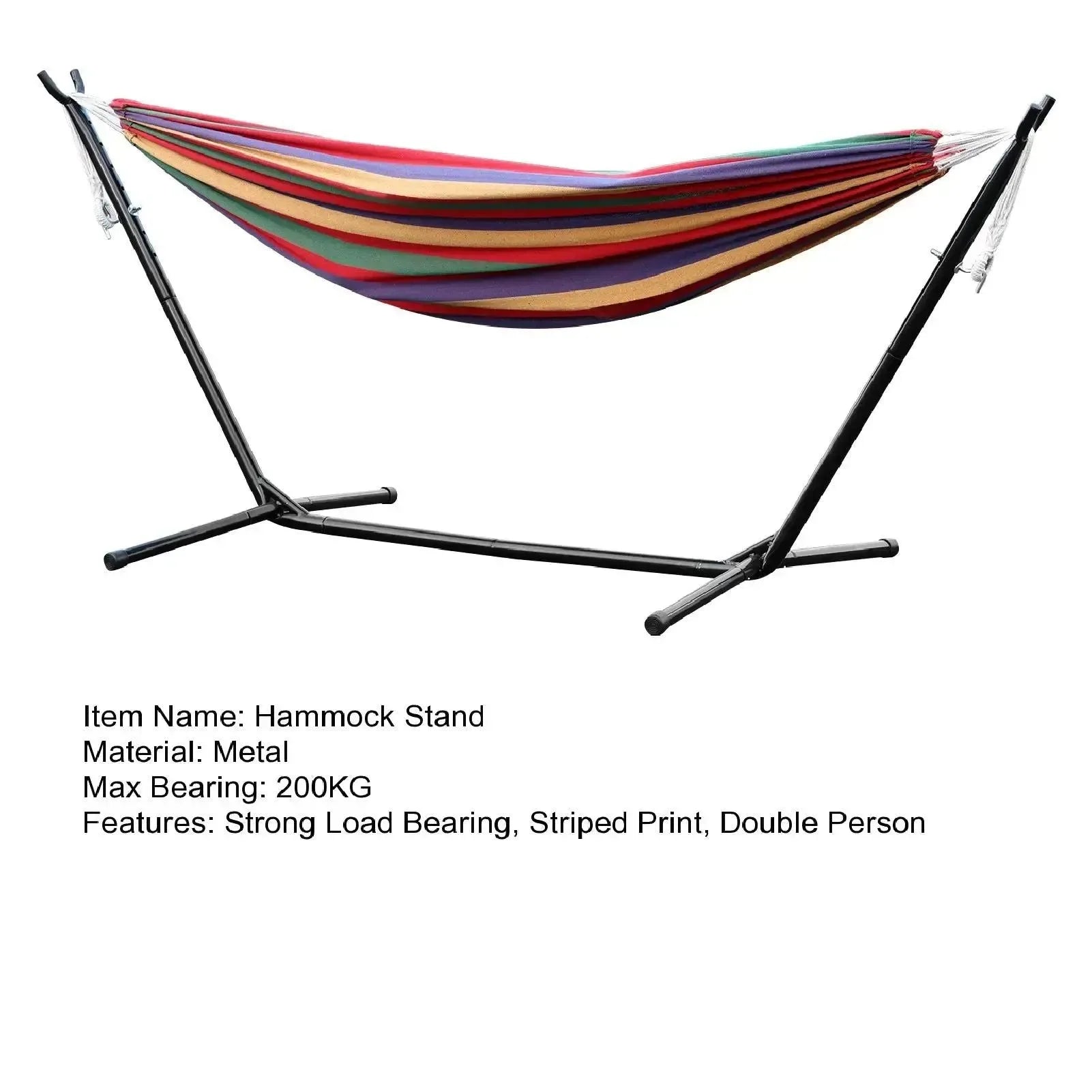Double Hammock Stand for 2-Person – Heavy-Duty Steel Frame with Carry Bag, Indoor/Outdoor Use - Trekker Essentials