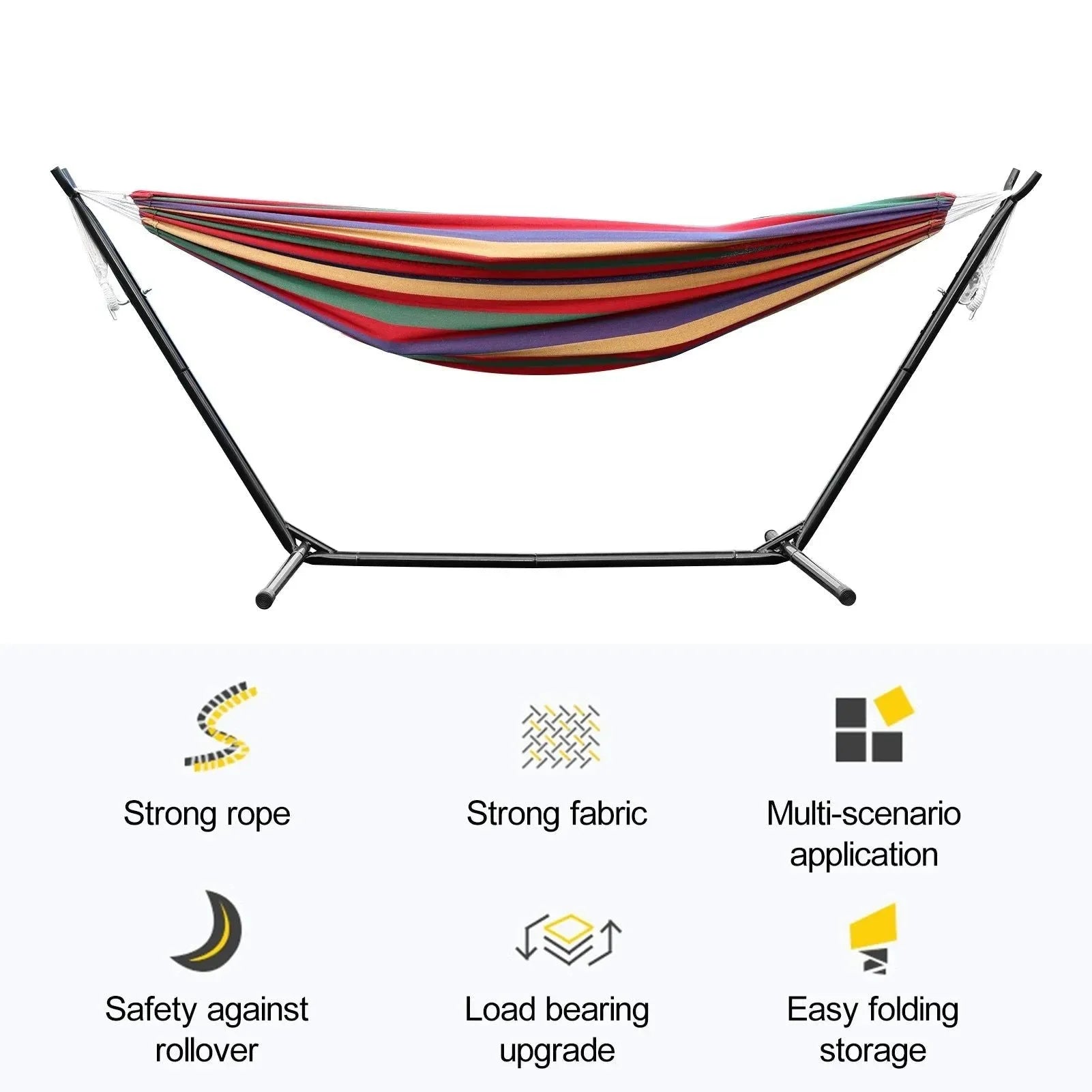 Double Hammock Stand for 2-Person – Heavy-Duty Steel Frame with Carry Bag, Indoor/Outdoor Use - Trekker Essentials