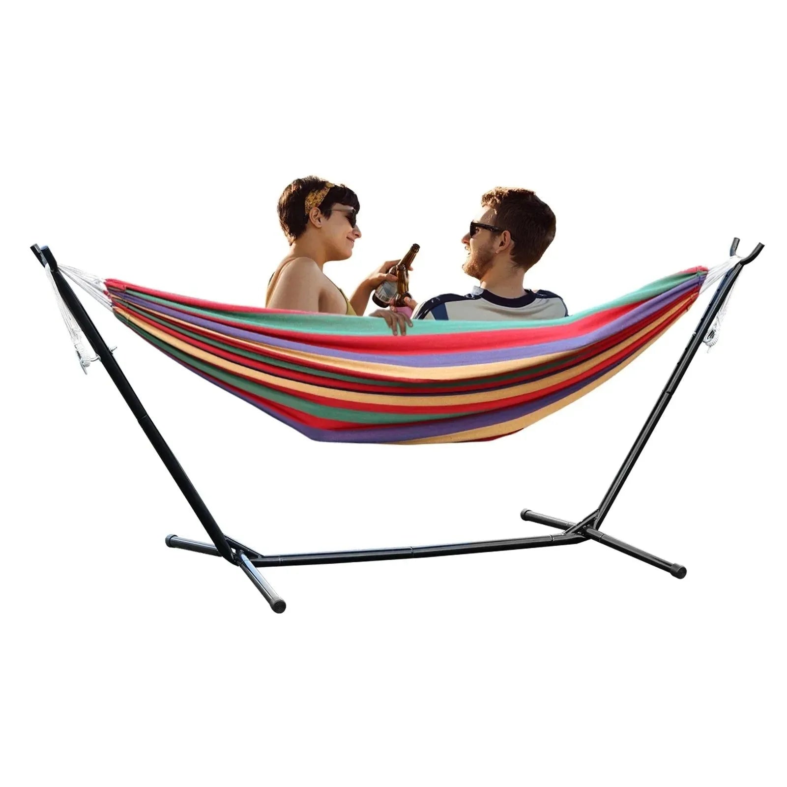 Double Hammock Stand for 2-Person – Heavy-Duty Steel Frame with Carry Bag, Indoor/Outdoor Use - Trekker Essentials
