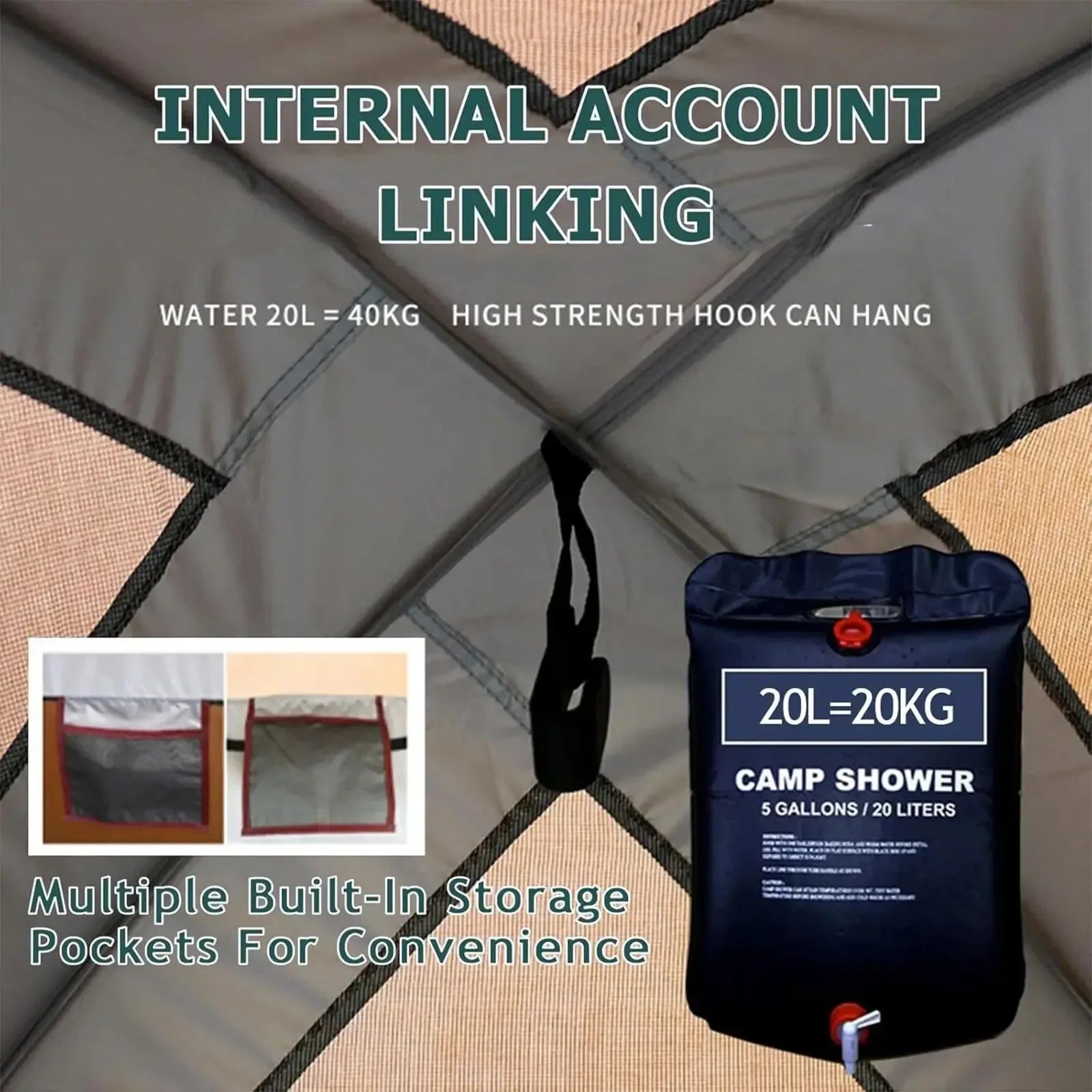 Double Layer Pop-Up Shower Tent: Instant Privacy Shelter for Camping, Beach & Toilet - Trekker Essentials