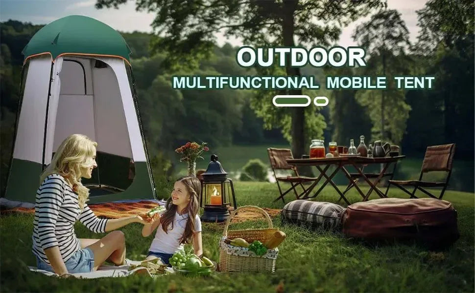 Double Layer Pop-Up Shower Tent: Instant Privacy Shelter for Camping, Beach & Toilet - Trekker Essentials