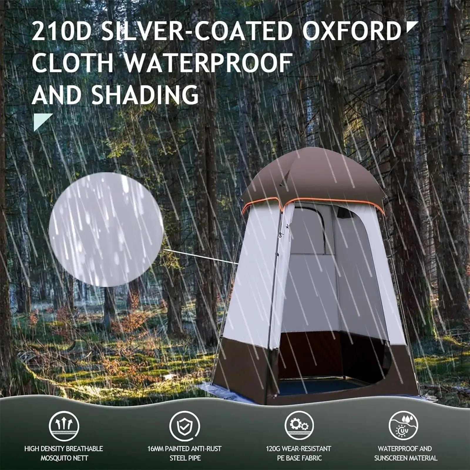 Double Layer Pop-Up Shower Tent: Instant Privacy Shelter for Camping, Beach & Toilet - Trekker Essentials