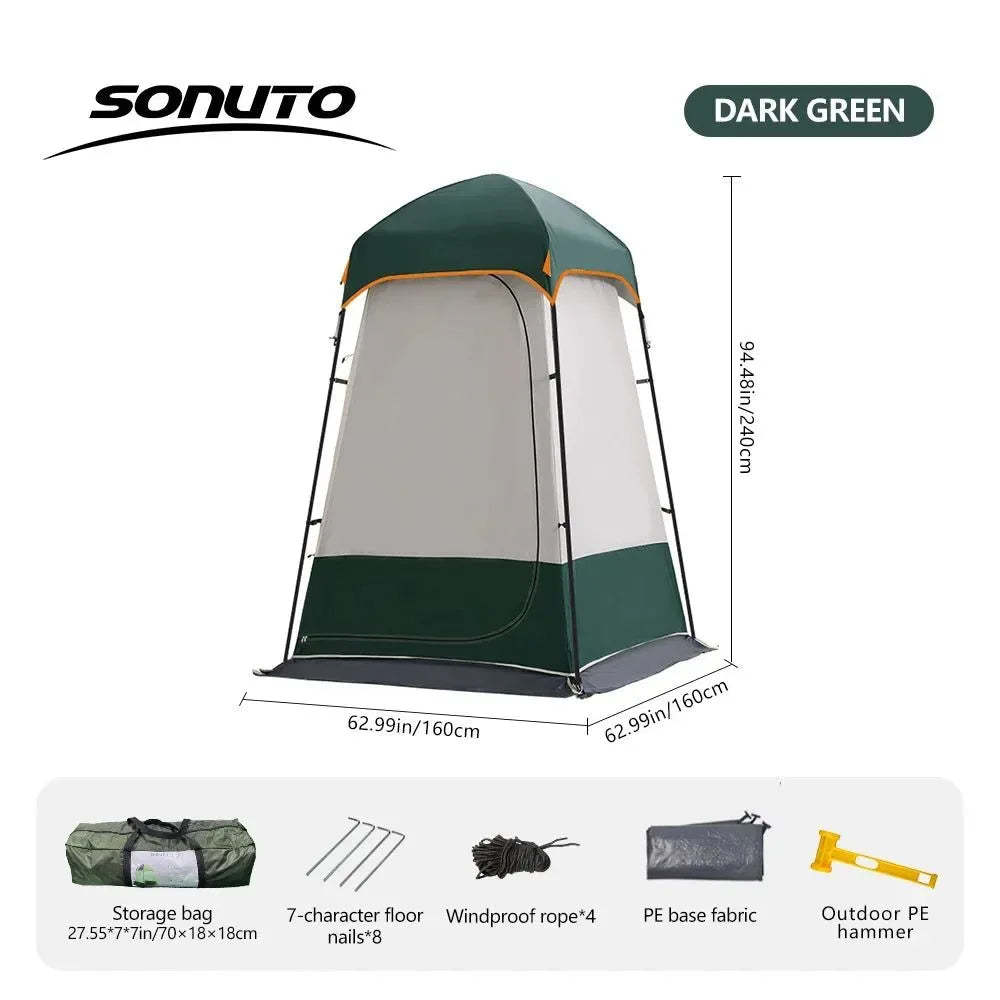 Double Layer Pop-Up Shower Tent: Instant Privacy Shelter for Camping, Beach & Toilet - Trekker Essentials