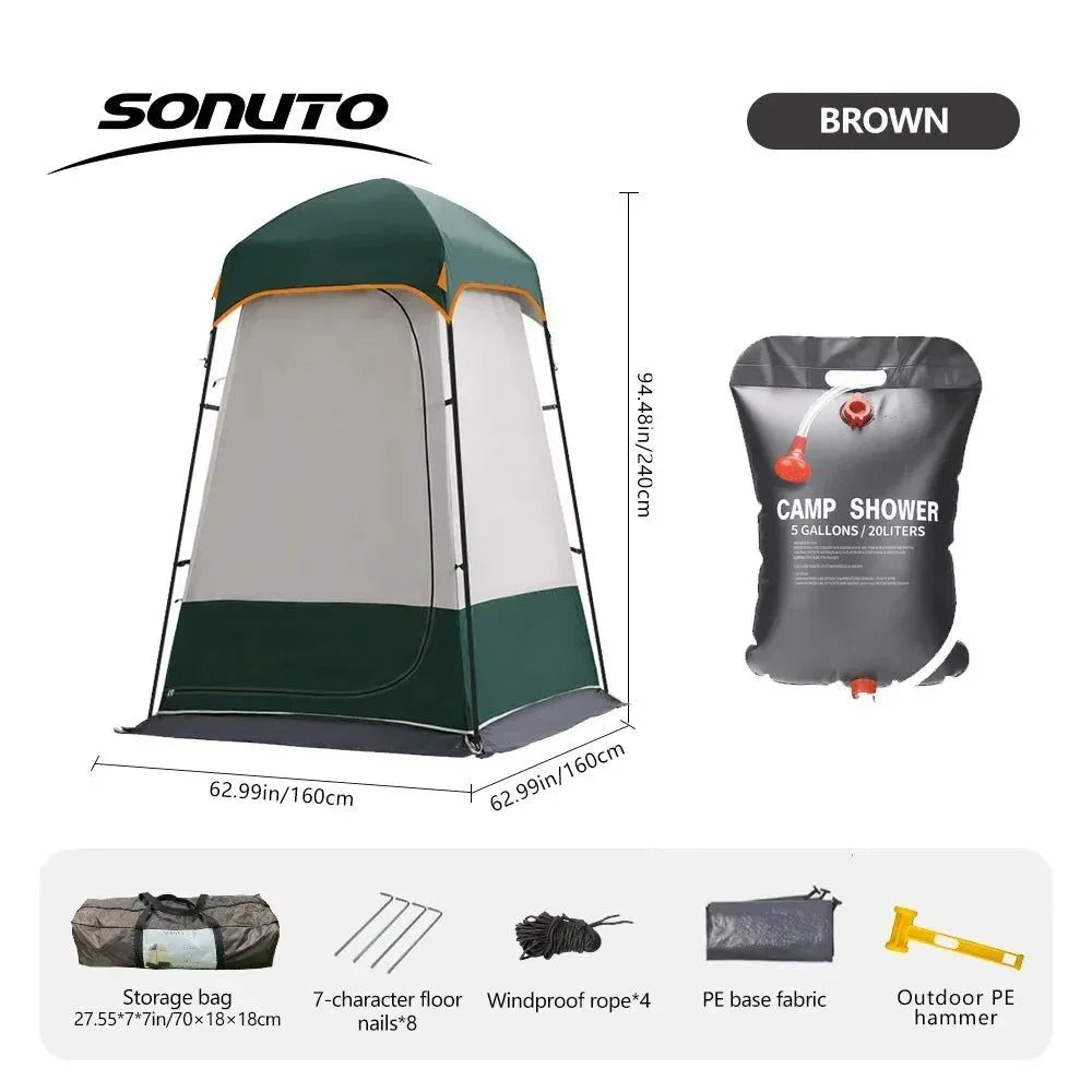 Double Layer Pop-Up Shower Tent: Instant Privacy Shelter for Camping, Beach & Toilet - Trekker Essentials