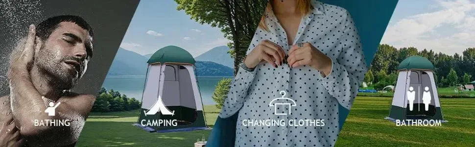 Double Layer Pop-Up Shower Tent: Instant Privacy Shelter for Camping, Beach & Toilet - Trekker Essentials